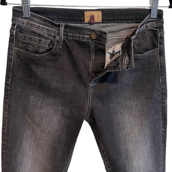 Driftwood- Women’s Jackie Embroidered Cuff Jeans Wash Black Gray, Size 28 - Picture 6 of 15